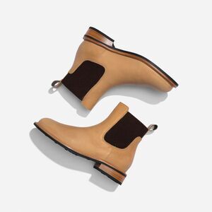 Nisolo Women's Carmen Leather Chelsea Boots Almond‎ Size 9.5 NIB $250